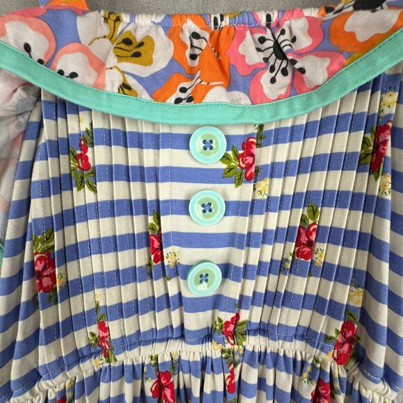 435 Matilda Jane Dress Girls 12 Blue Striped Floral Endless Summer Maxi Spring - Picture 4 of 13
